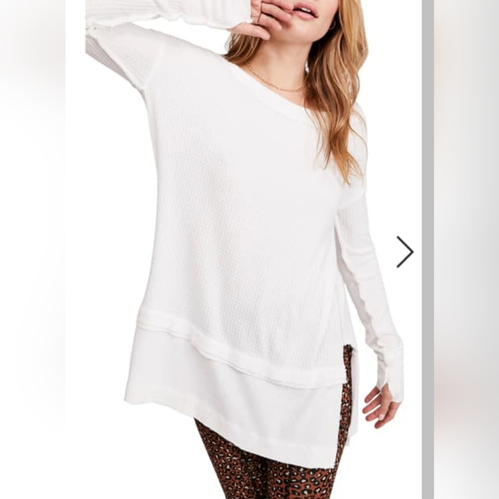 We The Free - White Long Sleeve Thermal Tunic